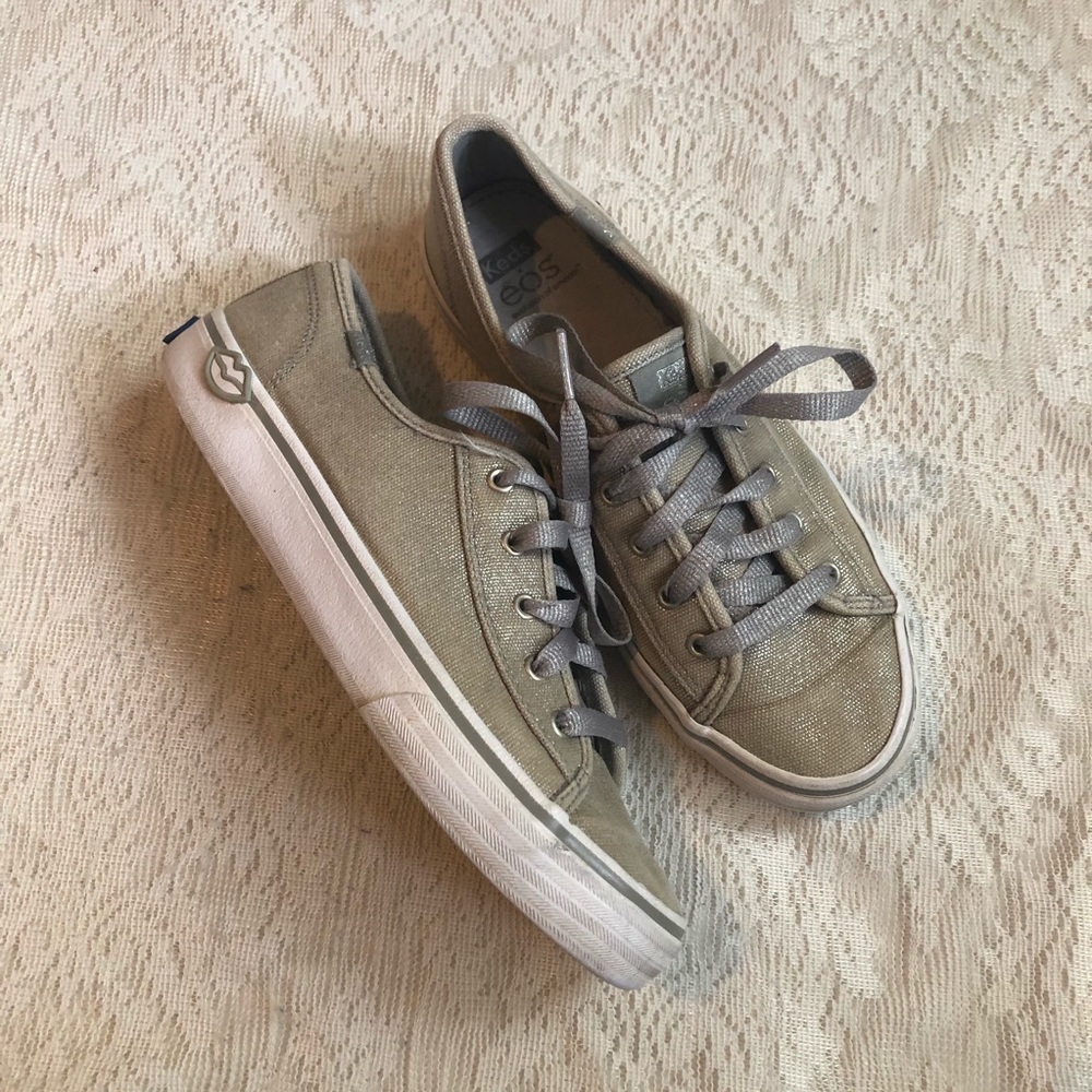 Keds X EOS metallic lace up sneakers